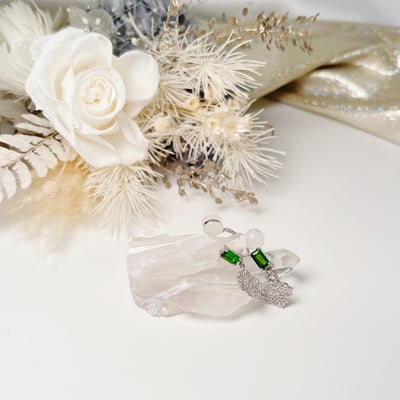 鉻透輝石夾式耳環2