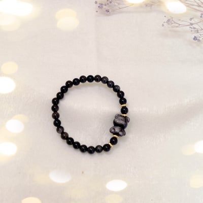 貴人/好運/平安-《銀曜Q版熊熊手鍊》2