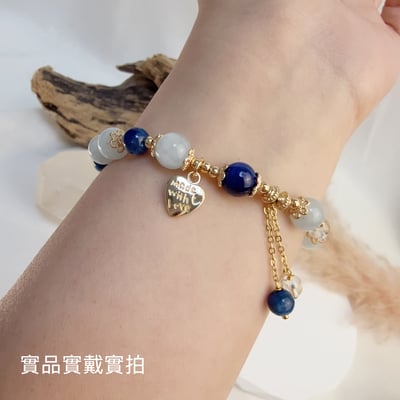 正能量/貴人運-《白晶九尾狐海藍寶石手鍊》6