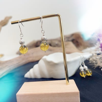 金藍高淨體/避邪招財-《收藏級藍珀琥珀手作耳環》4