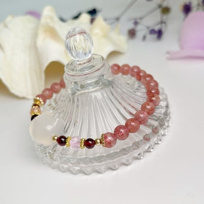 平安健康/貴人-《玉髓貓咪+草莓晶手鍊》3