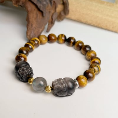 招財/霸氣/自信-《高檔銀曜貔貅虎眼石手鍊》5