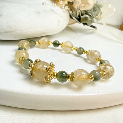 財富能量/高磁場-《鈦晶綠髮設計款手鍊》3