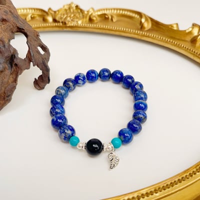 原礦無染/濃郁湛藍-《一葉致富青金石手鍊》5
