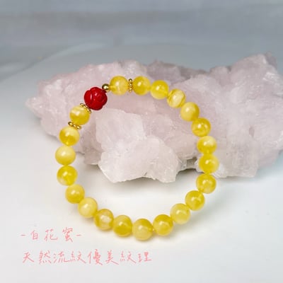 避邪擋煞/招財納福-《白花蜜蠟帝王砂蓮花手鍊》4