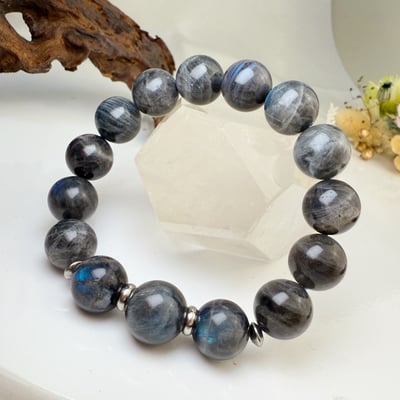 擋煞/沉穩/堅定-《黑體藍韻拉長石手鍊》5