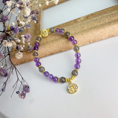 生命之樹紫晶拉長石手鍊5