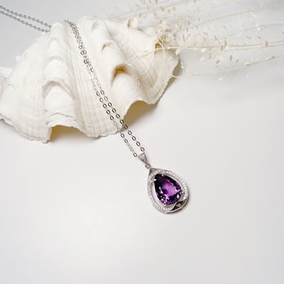 紫水晶水滴形項鍊2
