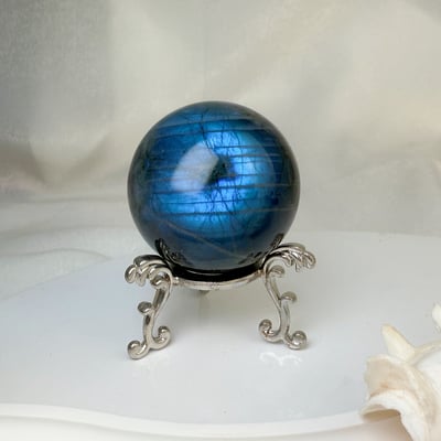 原礦球/磁場-《高閃光黑體拉長石球》A25