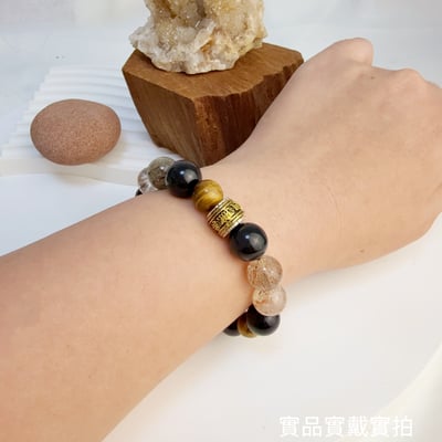 擋煞/招財-《避邪黑曜事業金超七手鍊》6