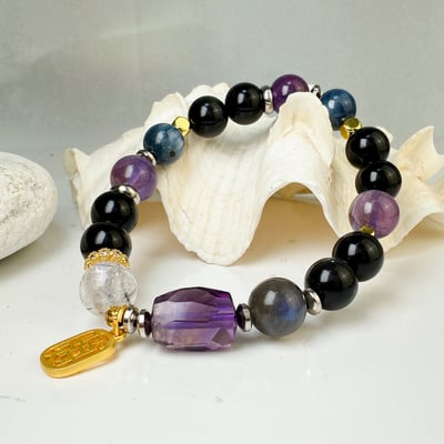 貴人/財富/心靈-《紫黃晶招財多寶水晶手鍊》5