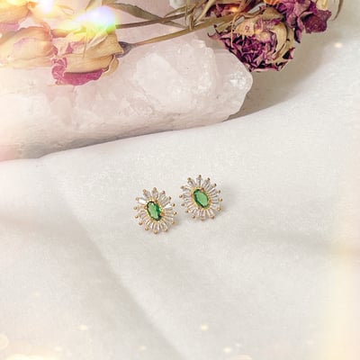 水鑽花沙佛萊耳環2