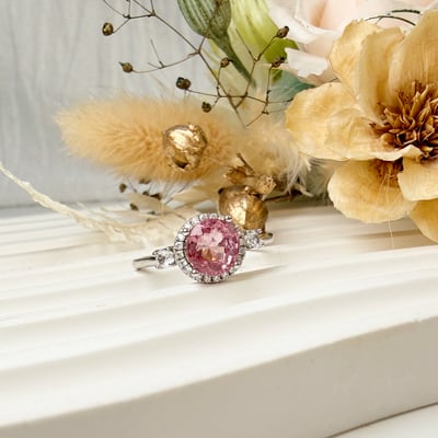 色澤濃郁/收藏級-《粉碧璽高雅時尚戒指》3