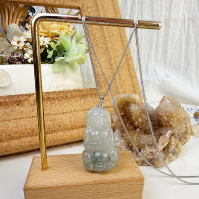 平安/吉祥/靜心-《冰糯種飄花觀音項鍊》3