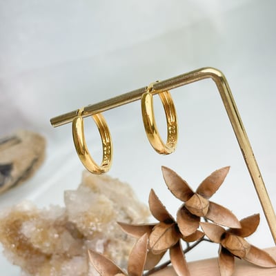 不過敏-《素面金圈鋼耳環》2