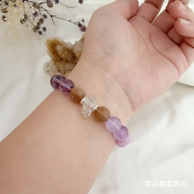 貴人/事業/擋煞-《雙尖閃靈紫礦水晶手鍊》6