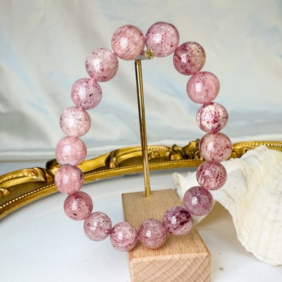 貴人運/正能量-《老料骨幹草莓素圈手鍊》4