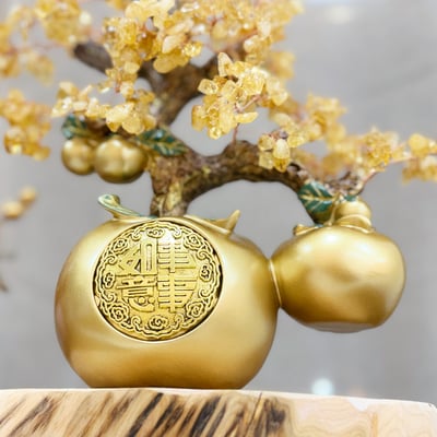 工藝級-《事事如意黃水晶招財樹》7