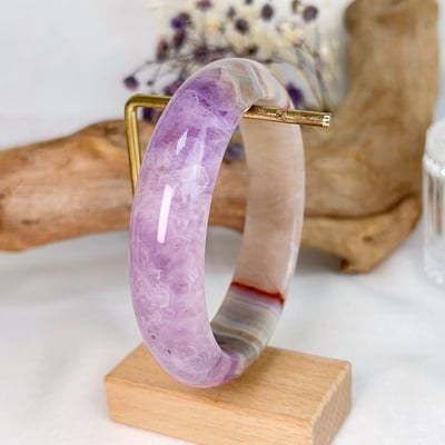 原礦紫水晶瑪瑙鐲A84