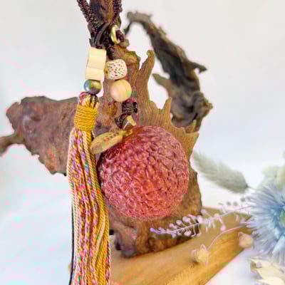 招福避邪-《花梨木 荔枝原木吊飾》3