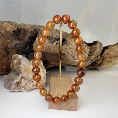 健康/招財-《7.5mm滿絲透料紅銅鈦手鍊》5