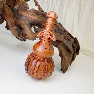 棗木原木/避邪鎮宅-《棗木葫蘆雕刻擺件》4