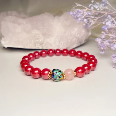 避邪擋煞 / 開運招財-《粉晶銅蓮花帝王砂硃砂手鍊》4