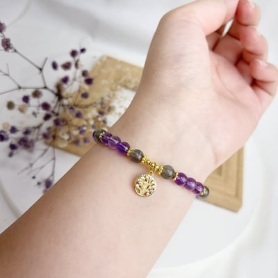 生命之樹紫晶拉長石手鍊6