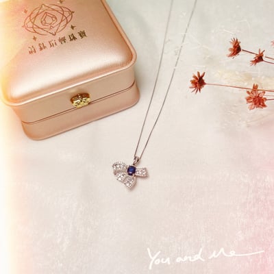 蝴蝶結藍寶項鍊4