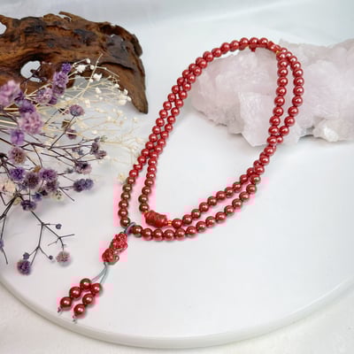 避邪擋煞/開運招財-《6mm貔貅帝王砂108唸珠》硃砂4