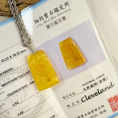 辟邪去災/招財納福-《珍藏級老鷹金絞蜜琥珀項鍊》6