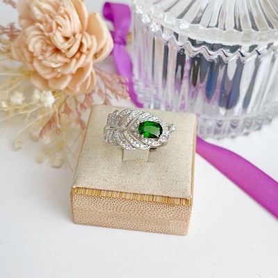 綠透輝石葉子戒指2