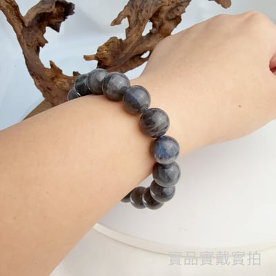 擋煞/沉穩/堅定-《12mm黑體藍韻拉長石手鍊》6