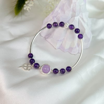 銀管/貴人相助-《純銀幸運草銀管紫水晶手鍊》6