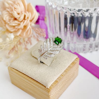 綠透輝石葉子戒指4