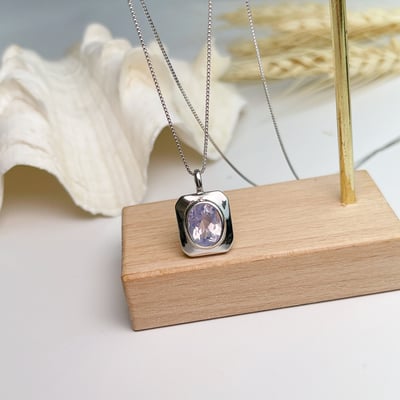 貴人/創造力/溝通-《橢圓形薰衣草紫晶珠寶項鍊》5