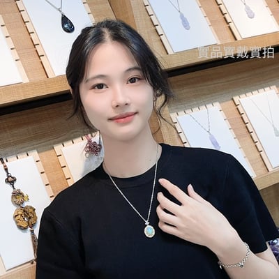 火光遊彩/透體料-《滿鑽蛋面水晶蛋白石項鍊》8