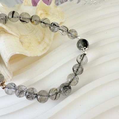 招財/擋煞/防小人-《拉長貔貅黑髮晶手鍊》4