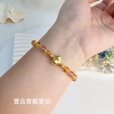 幸福能量-《愛心珠草莓黃水晶手鍊》5