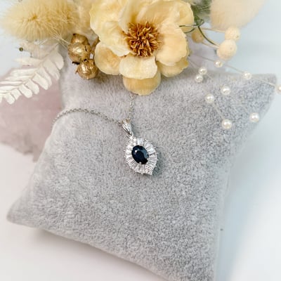 無燒/高貴/藍寶石-《閃鑽藍寶石項鍊》6