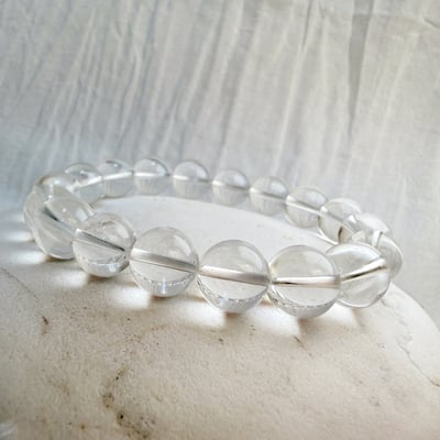 清明清淨/平衡磁場-《11mm激光料白水晶手鍊》2