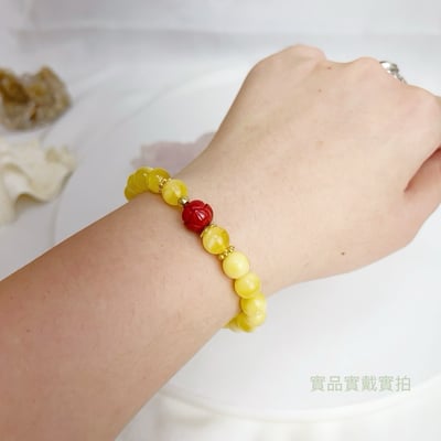 避邪擋煞/招財納福-《白花蜜蠟帝王砂蓮花手鍊》6