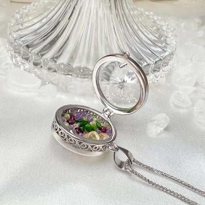 全方位運勢-《綜合水晶圓形寶盒項鍊》4