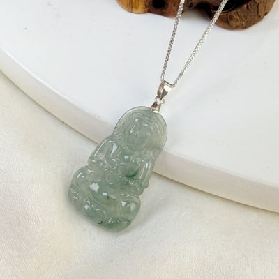 平安/吉祥/靜心-《冰種飄花觀音項鍊》7