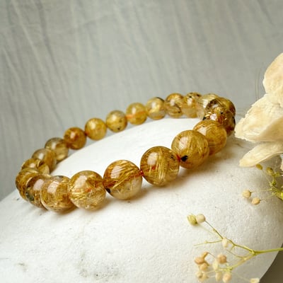 招財聚財/增加運勢-《8.5mm滿絲礦母鈦晶手鍊》2