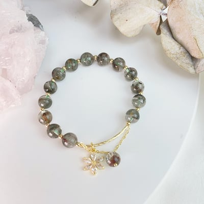 招財/事業-《鑽花綠幽靈水晶手鍊》3