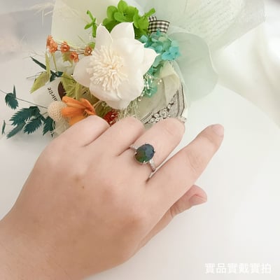 高光遊彩/鑲鑽設計-《黑蛋白歐泊戒指》7