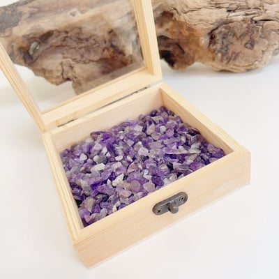 《水晶消磁淨化盒》-原木方形7