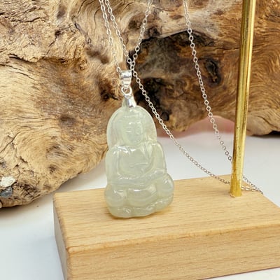 平安吉祥/心靈安定-《冰種緬甸玉觀音項鍊》3