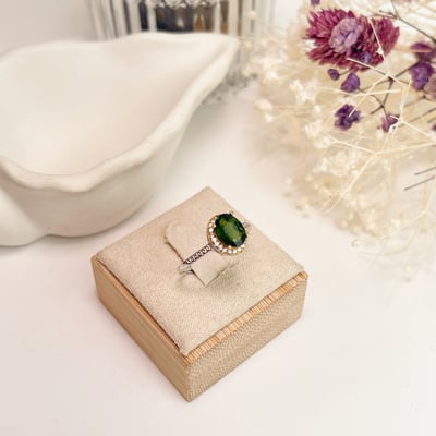 綠透輝石鑽金圈戒指4